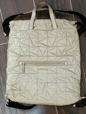 Michael Kors Cream Quilted Convertible Backpack Tote